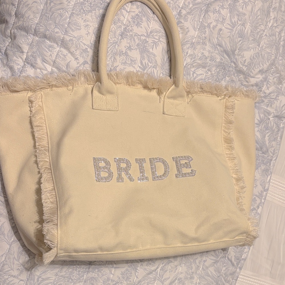 Cream Bride Tote Bag